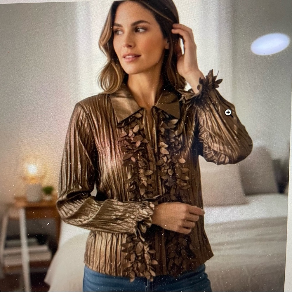Andrea Rosati Metallic Brown “Art to Wear” Blouse